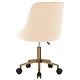 Въртящ се офис стол, кремав, кадифе