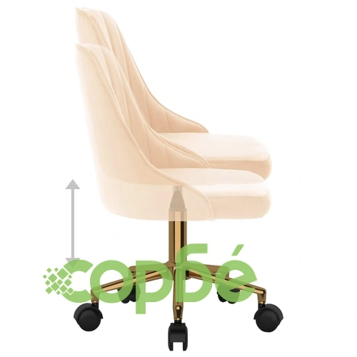 Въртящ се офис стол, кремав, кадифе ➤ топ цена ➤ sorbe.bg