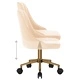 Въртящ се офис стол, кремав, кадифе