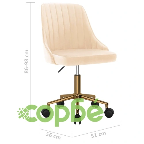 Въртящ се офис стол, кремав, кадифе ➤ топ цена ➤ sorbe.bg