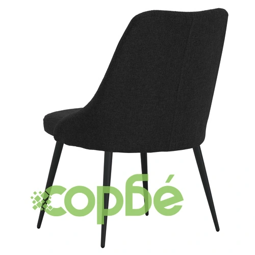 Трапезни столове, 4 бр, черни, текстил ➤ топ цена ➤ sorbe.bg
