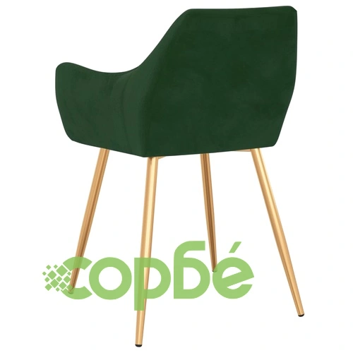 Трапезни столове, 4 бр, тъмнозелени, кадифе ➤ топ цена ➤ sorbe.bg