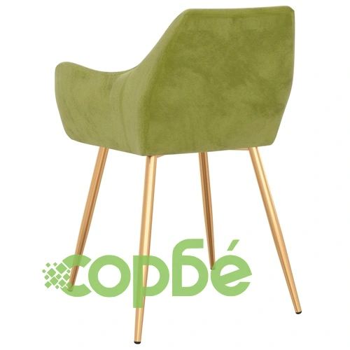 Трапезни столове, 4 бр, светлозелени, кадифе ➤ топ цена ➤ sorbe.bg