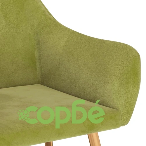 Трапезни столове, 4 бр, светлозелени, кадифе ➤ топ цена ➤ sorbe.bg