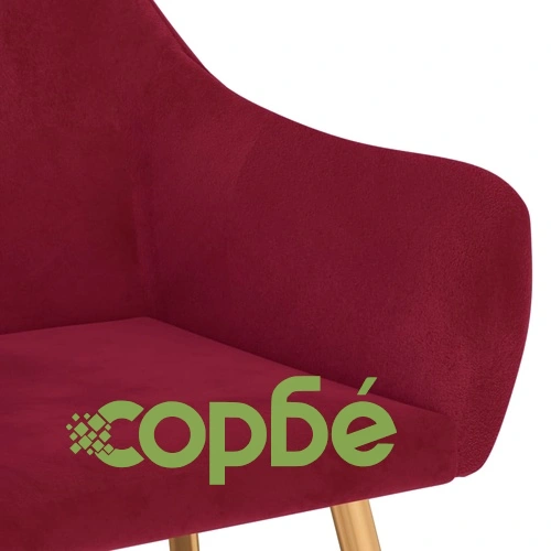 Трапезни столове, 4 бр, виненочервени, кадифе ➤ топ цена ➤ sorbe.bg