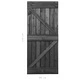 Плъзгаща врата с монтажни части, 80x210 см, бор масив, черна