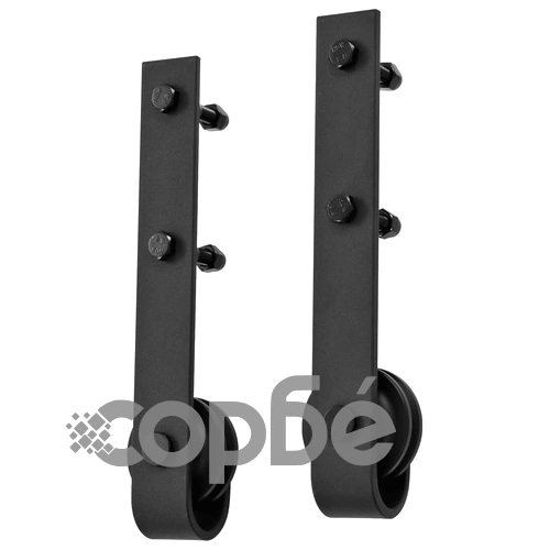 Плъзгаща врата с монтажни части, 80x210 см, бор масив, черна ➤ топ цена ➤ sorbe.bg