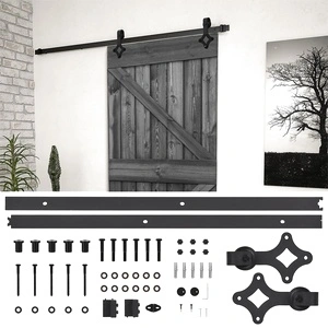Плъзгаща врата с монтажни части, 90x210 см, бор масив, черна