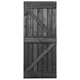 Плъзгаща врата с монтажни части, 90x210 см, бор масив, черна