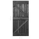 Плъзгаща врата с монтажни части, 90x210 см, бор масив, черна