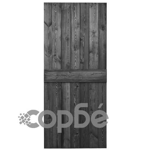 Плъзгаща врата с монтажни части, 100x210 см, бор масив, черна ➤ топ цена ➤ sorbe.bg