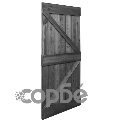 Плъзгаща врата с монтажни части, 100x210 см, бор масив, черна ➤ топ цена ➤ sorbe.bg