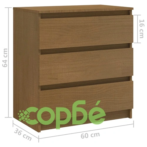 Нощни шкафчета, 2 бр, меденокафяви, 60x36x64 см, бор масив ➤ топ цена ➤ sorbe.bg
