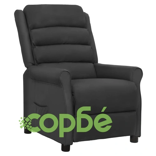Изправящ стол, черен, изкуствена кожа ➤ топ цена ➤ sorbe.bg