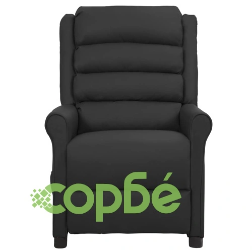 Изправящ стол, черен, изкуствена кожа ➤ топ цена ➤ sorbe.bg