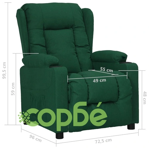 Изправящ стол, тъмнозелен, текстил ➤ топ цена ➤ sorbe.bg