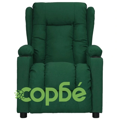 Изправящ стол, тъмнозелен, текстил ➤ топ цена ➤ sorbe.bg