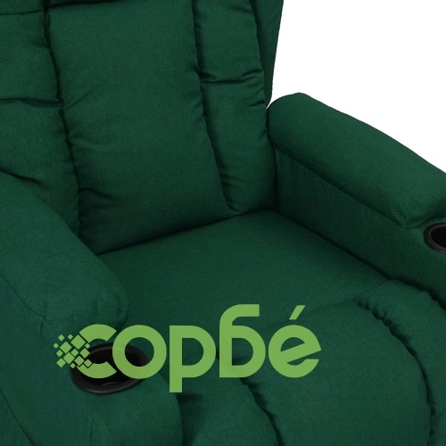 Изправящ стол, тъмнозелен, текстил ➤ топ цена ➤ sorbe.bg