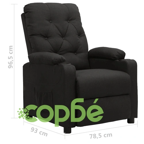 Изправящ стол, черен, текстил ➤ топ цена ➤ sorbe.bg