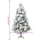 Осветена коледна елха с флокиран сняг и шишарки 195 см PVC и PE