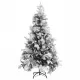 Коледна елха с флокиран сняг, LED и шишарки, 195 см, PVC и PE