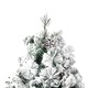 Осветена коледна елха с флокиран сняг и шишарки 195 см PVC и PE