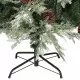 Коледна елха с LED и шишарки, зелено и бяло, 195 см, PVC и PE