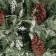 Коледна елха с LED и шишарки, зелено и бяло, 225 см, PVC и PE