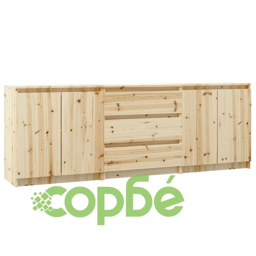 Странични шкафове, 3 бр, чам масив ➤ топ цена ➤ sorbe.bg