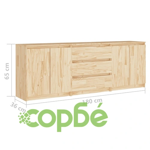 Странично шкафче, 180x36x65 см, бор масив ➤ топ цена ➤ sorbe.bg