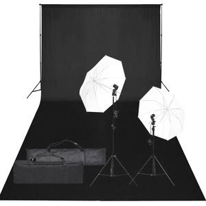 Фотографски комплект за студио с комплект лампи и фон