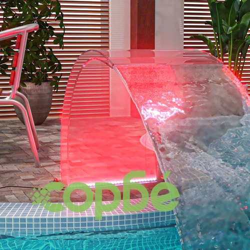 Фонтан за басейн с комплект RGB LED и конектори, акрил, 50 см ➤ топ цена ➤ sorbe.bg