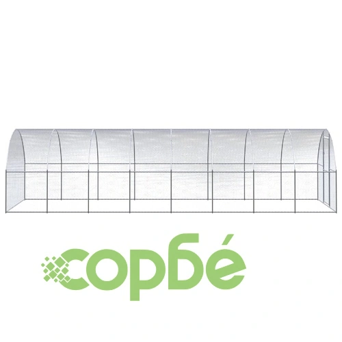 Птичарник на открито, 3x8x2 м, поцинкована стомана ➤ топ цена ➤ sorbe.bg