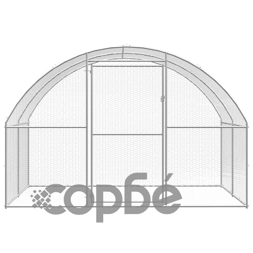 Птичарник на открито, 3x8x2 м, поцинкована стомана ➤ топ цена ➤ sorbe.bg