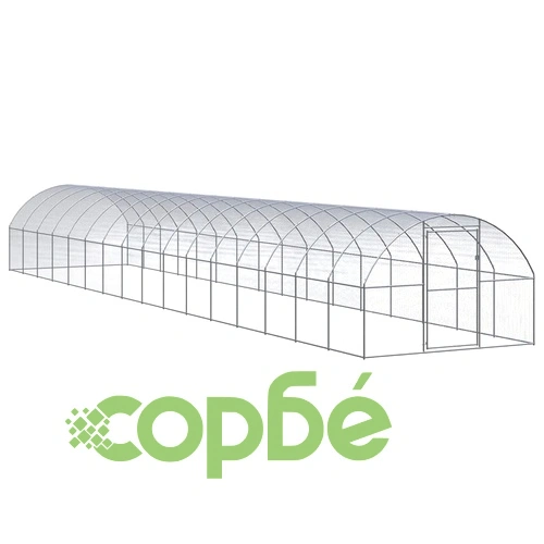 Птичарник на открито, 3x16x2 м, поцинкована стомана ➤ топ цена ➤ sorbe.bg