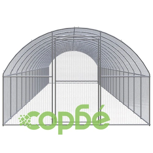 Птичарник на открито, 3x16x2 м, поцинкована стомана ➤ топ цена ➤ sorbe.bg