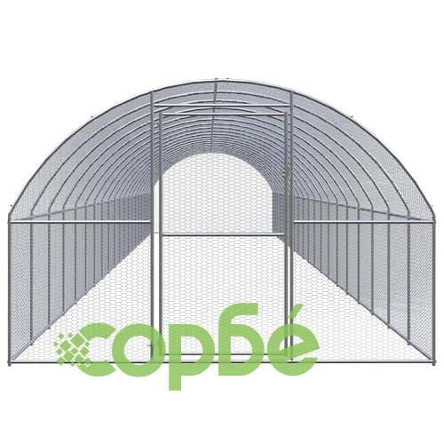 Птичарник на открито, 3x20x2 м, поцинкована стомана ➤ топ цена ➤ sorbe.bg