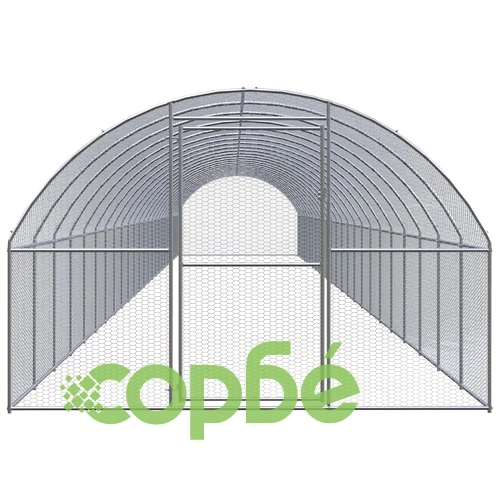 Птичарник на открито, 3x24x2 м, поцинкована стомана ➤ топ цена ➤ sorbe.bg