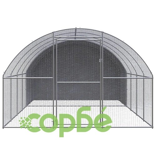 Птичарник на открито, 3x4x2 м, поцинкована стомана ➤ топ цена ➤ sorbe.bg