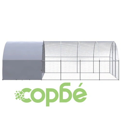 Птичарник на открито, 3x6x2 м, поцинкована стомана ➤ топ цена ➤ sorbe.bg