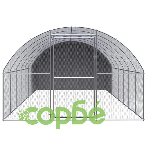 Птичарник на открито, 3x8x2 м, поцинкована стомана ➤ топ цена ➤ sorbe.bg