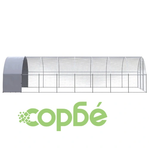 Птичарник на открито, 3x8x2 м, поцинкована стомана ➤ топ цена ➤ sorbe.bg