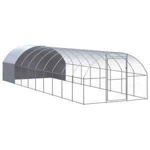 Птичарник на открито, 3x10x2 м, поцинкована стомана