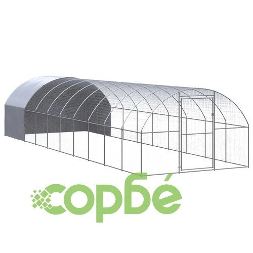 Птичарник на открито, 3x10x2 м, поцинкована стомана ➤ топ цена ➤ sorbe.bg