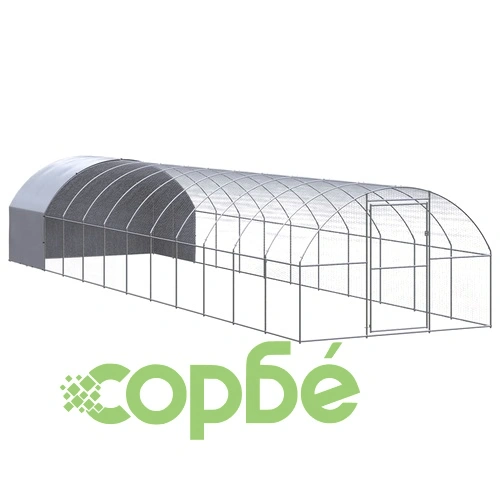 Птичарник на открито, 3x12x2 м, поцинкована стомана ➤ топ цена ➤ sorbe.bg