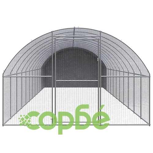 Птичарник на открито, 3x12x2 м, поцинкована стомана ➤ топ цена ➤ sorbe.bg