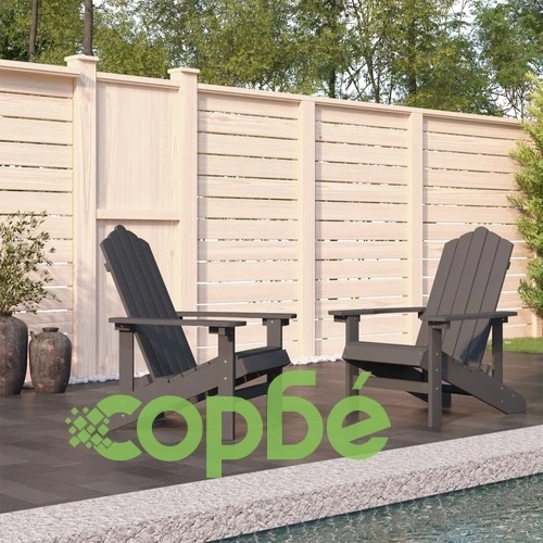 Градински столове Адирондак, 2 бр, HDPE, антрацит ➤ топ цена ➤ sorbe.bg