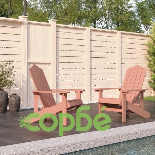 Градински столове Адирондак, 2 бр, HDPE, кафяви ➤ топ цена ➤ sorbe.bg