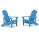 Градински столове Адирондак, 2 бр, HDPE, сини
