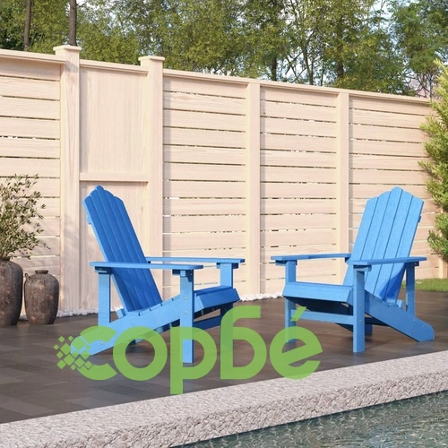 Градински столове Адирондак, 2 бр, HDPE, сини ➤ топ цена ➤ sorbe.bg